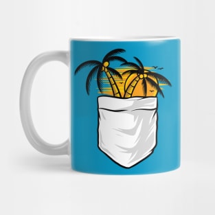 Tropical Palm Summer In Pocket Mug